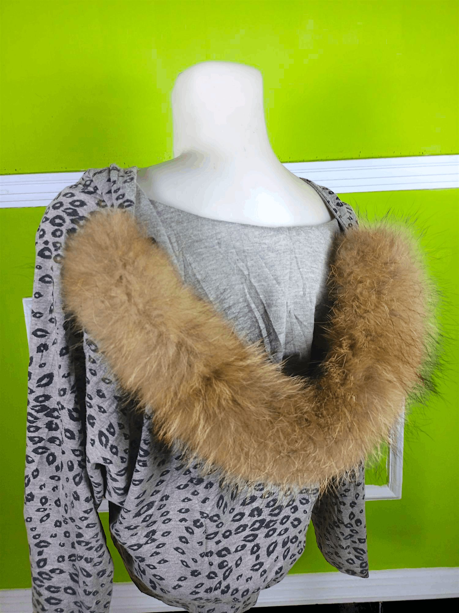 Japanese Brand × Le Grande Bleu (L.G.B.) LIQUID GIRL Oversized Fur Leopard Batwing Zip Hoodie Size US XXL / EU 58 / 5 - 22 Thumbnail