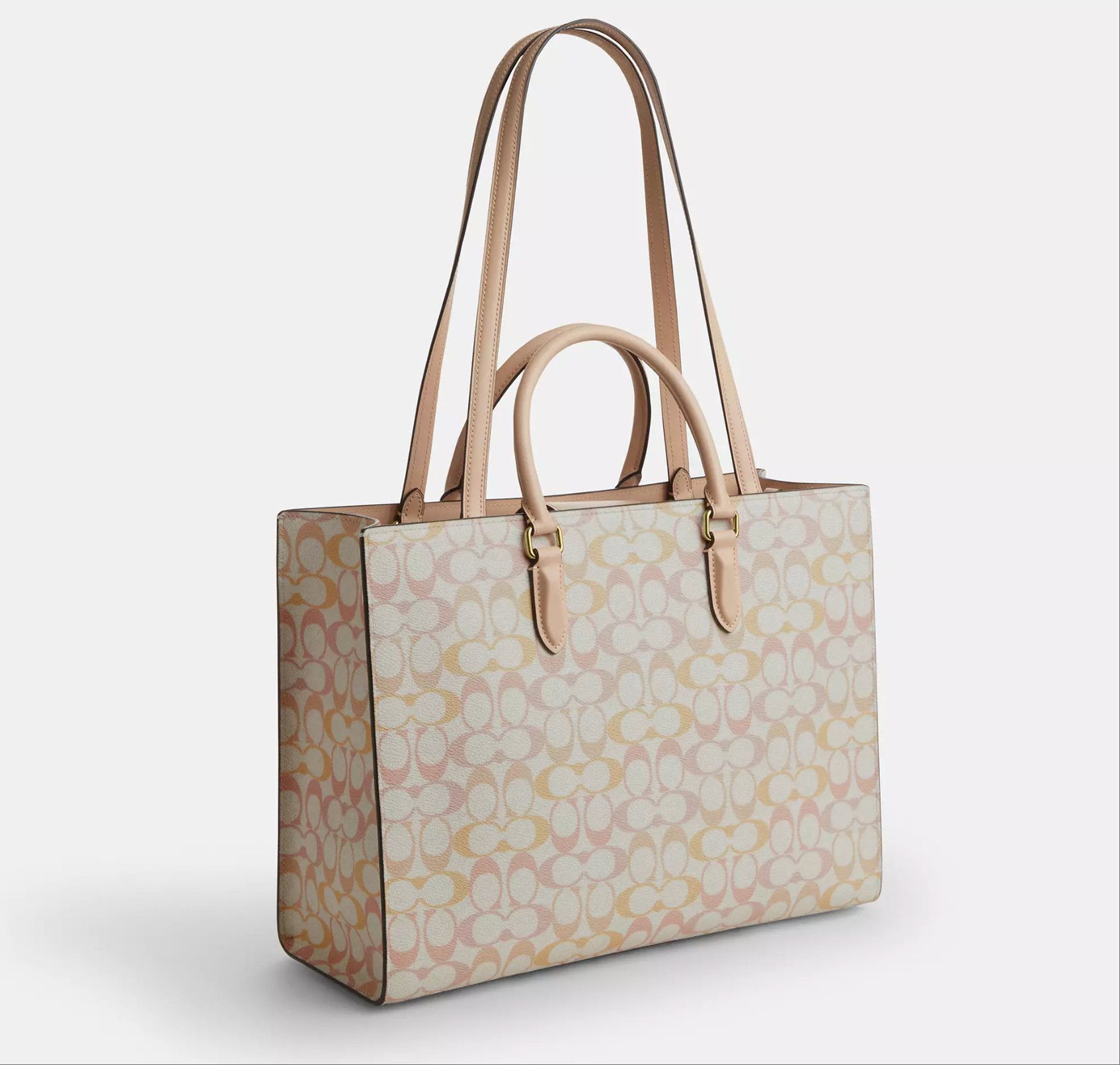 Coach NWT Coach Maggie Tote Bag In Pretty Signature Canvas CDZ06 Size ONE SIZE - 15 Thumbnail