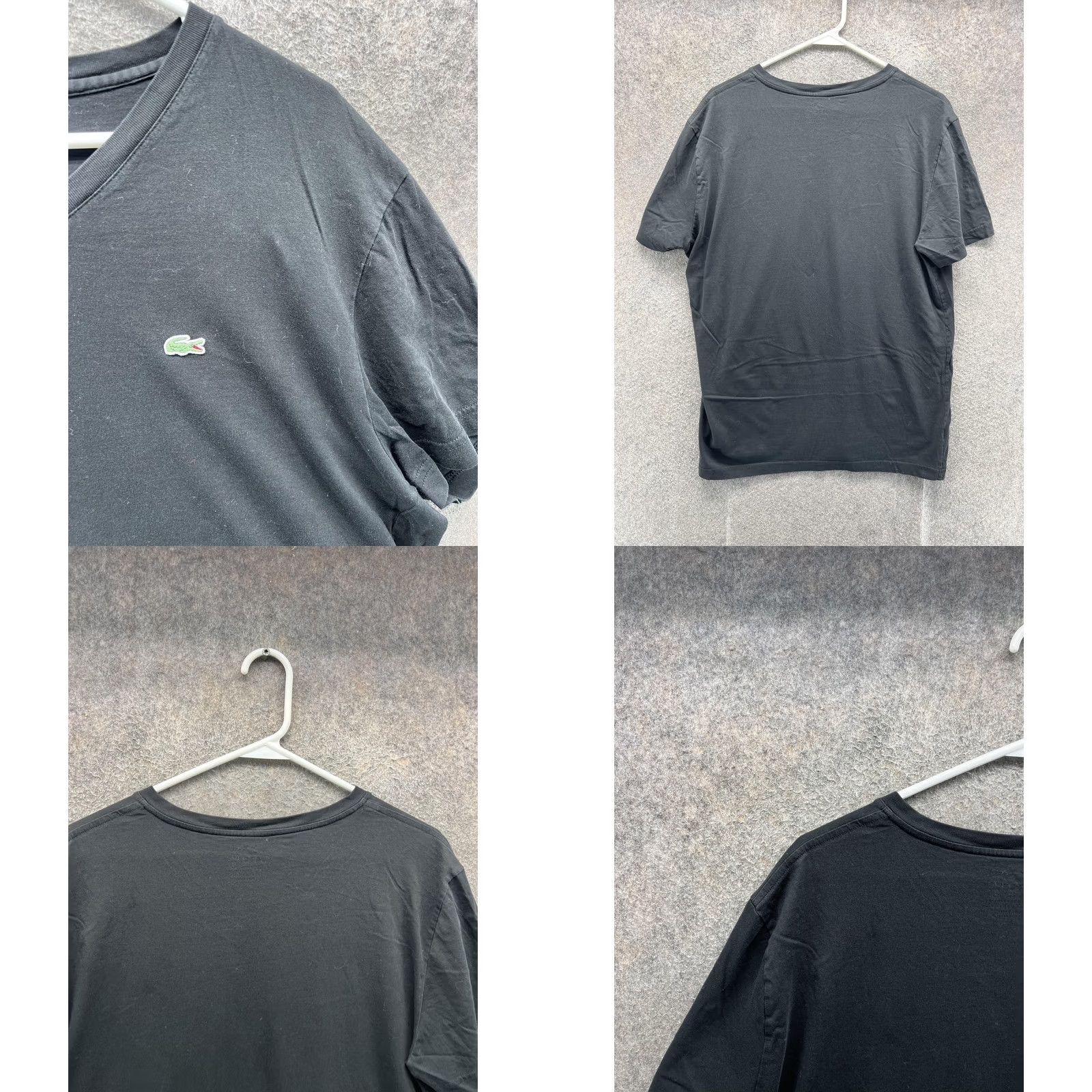 Lacoste Lacoste Shirt Mens XL Black Pima Cotton Logo V-Neck Tagless Tee T-Shirt 6 Size US XL / EU 56 / 4 - 8 Thumbnail