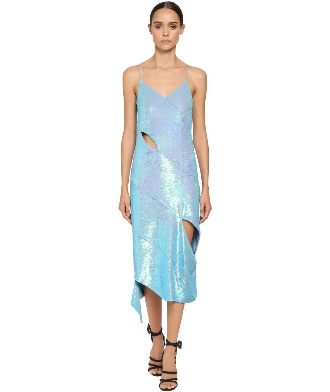 Off-White o1y1125 Midi Dress in Sky Blue Size XS / US 0-2 / IT 36-38 - 2 Thumbnail