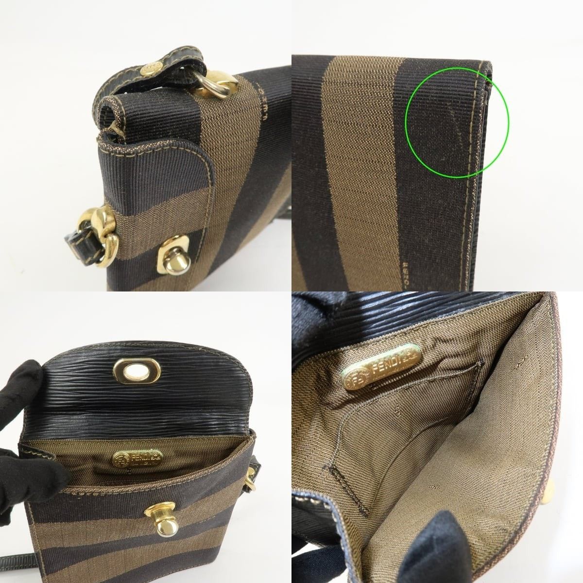 Fendi Fendi Pequin Canvas Crossbody Bag Brown Size ONE SIZE - 6 Thumbnail