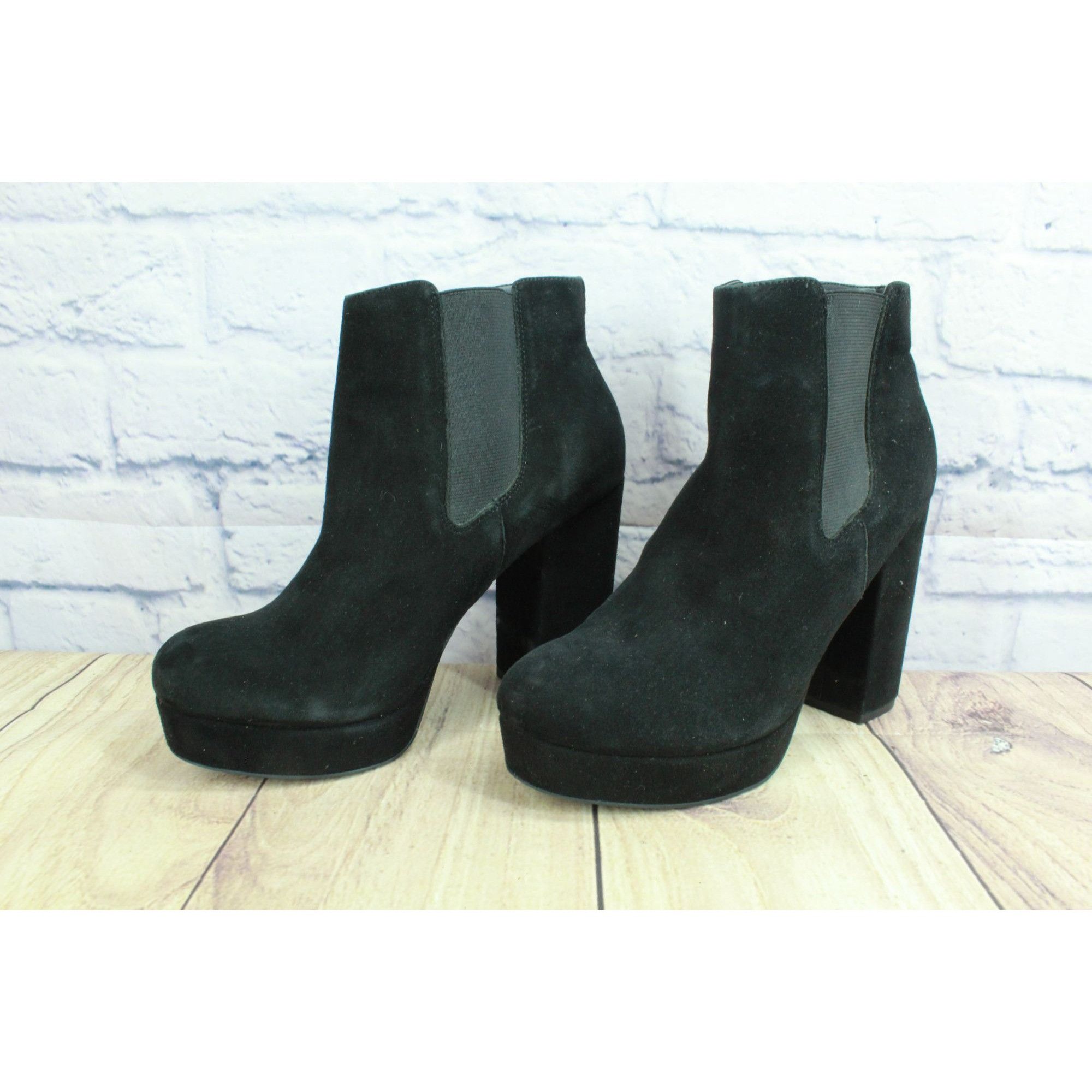Kurt Geiger Kurt Geiger Black Suede Chelsea Platform Heel Boots Size US 7.5 / IT 37.5 - 2 Thumbnail