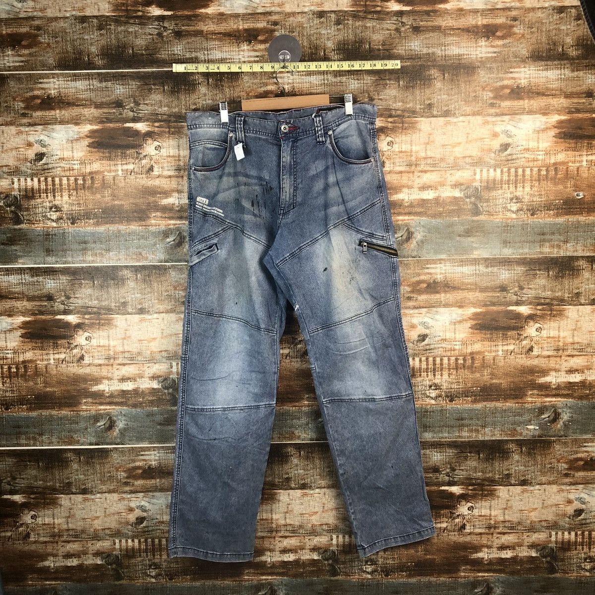 Japanese Brand DL Blue B Cargo Multipocket Blue Pants #C290 Size US 33 - 1 Thumbnail