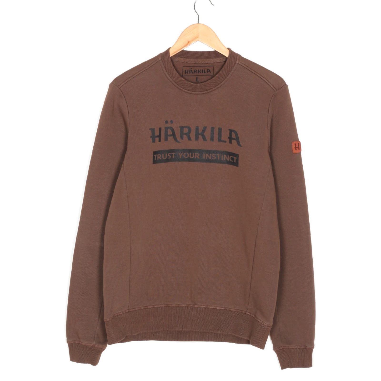 Vintage HARKILA Sweatshirt Pullover Men Size L Crew Neck Hunting VR3115 Brown, Logo, All Seasons, Regular Fit, Cotton Polyester, Walking, Designer Modern Size US L / EU 52-54 / 3 - 2 Thumbnail