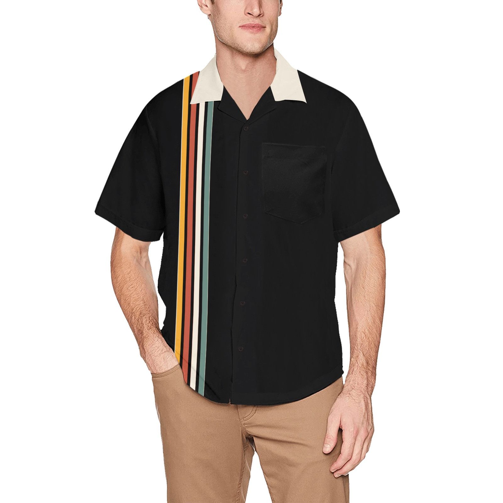 Other Striped Retro Vintage Inspired Button Up Black Racer Size US M / EU 48-50 / 2 - 3 Thumbnail