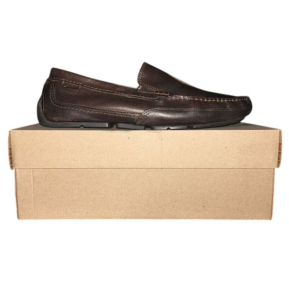 Clarks Clarks Ashmont Race Leather Smooth Brown Slip On Loafers Size US 10 / EU 43 - 1 Thumbnail