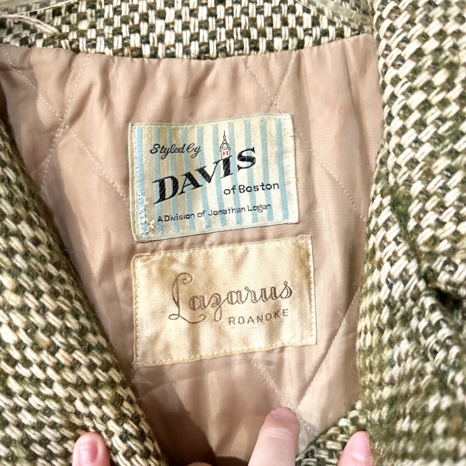 Vintage Vintage Davis Of Boston Lazarous Pea Coat Women Green Woven Size M / US 6-8 / IT 42-44 - 3 Thumbnail