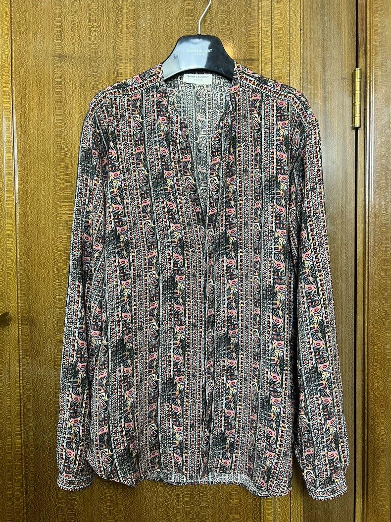 Yves Saint Laurent Saint Laruent 18ss mulberry silk Morocco shirt 2502-Nextarr Size US XXS / EU 40 - 1 Thumbnail