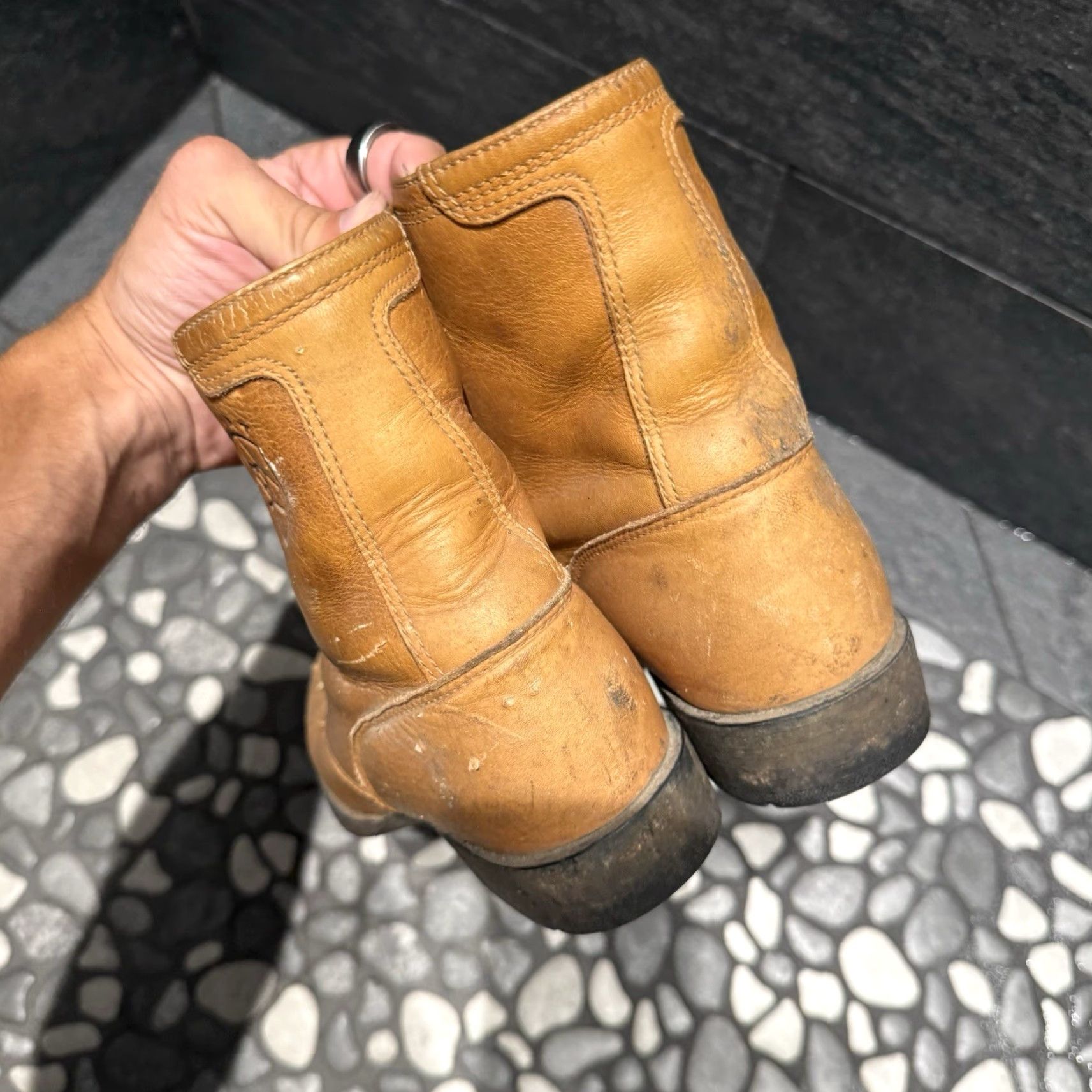 Ariat Ariat Boots Packer 11071 Brown Leather Western Vintage Boots Women B 6 3.5 36 11071 Victorian Leather Lining Ankle Shaft Block Heel Toe Almond Flaws Size US 6 / IT 36 - 7 Thumbnail
