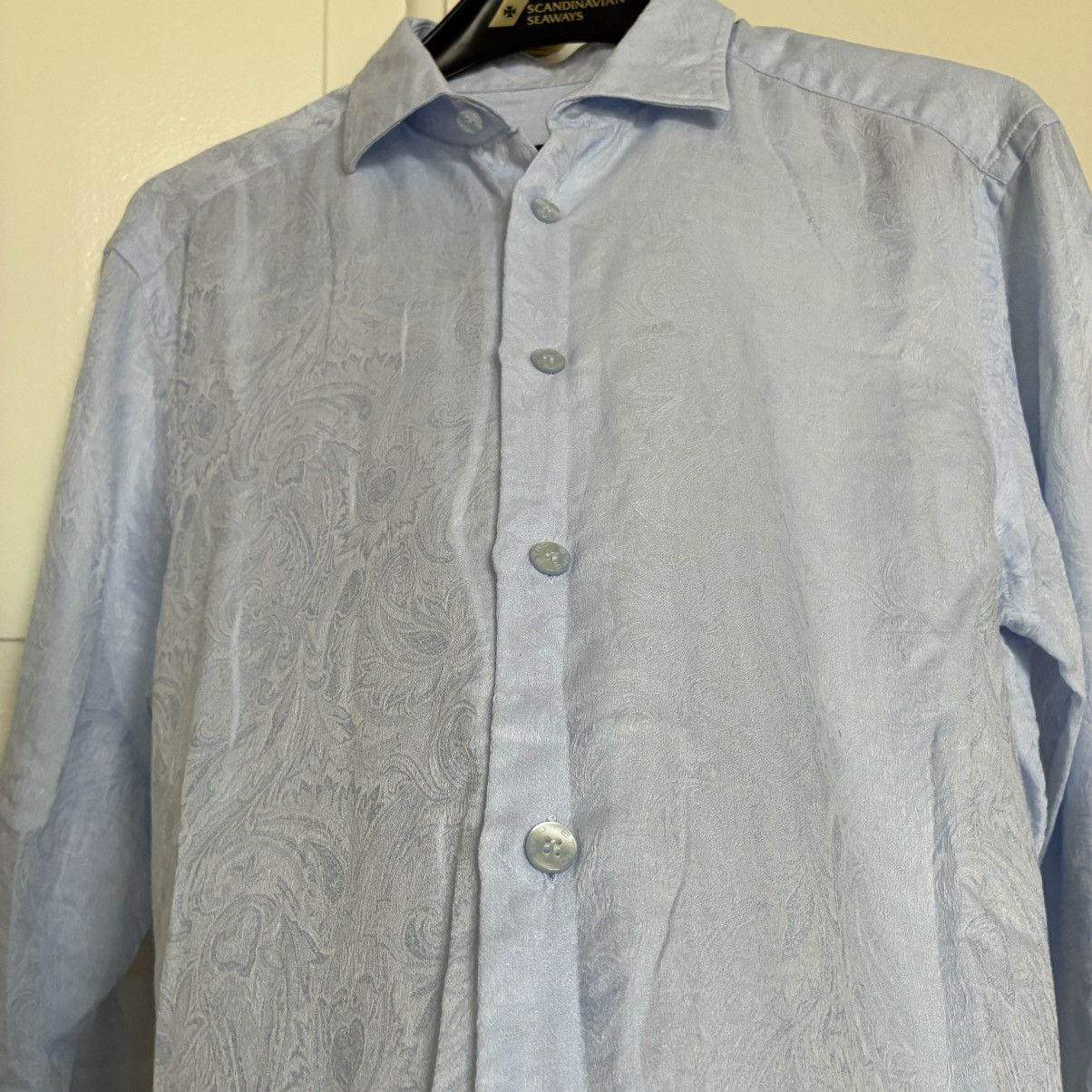 Etro Etro Milano Light Blue Tonal Paisley Jacquard Shirt-Slim Fit Size US XS / EU 42 / 0 - 7 Thumbnail
