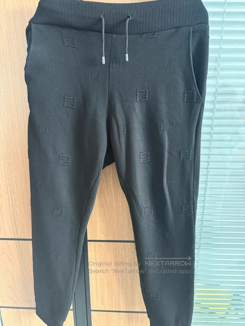 Fendi Fendi Men's drawstring pants, black, full-body double F em Size US 30 / EU 46 - 1 Thumbnail