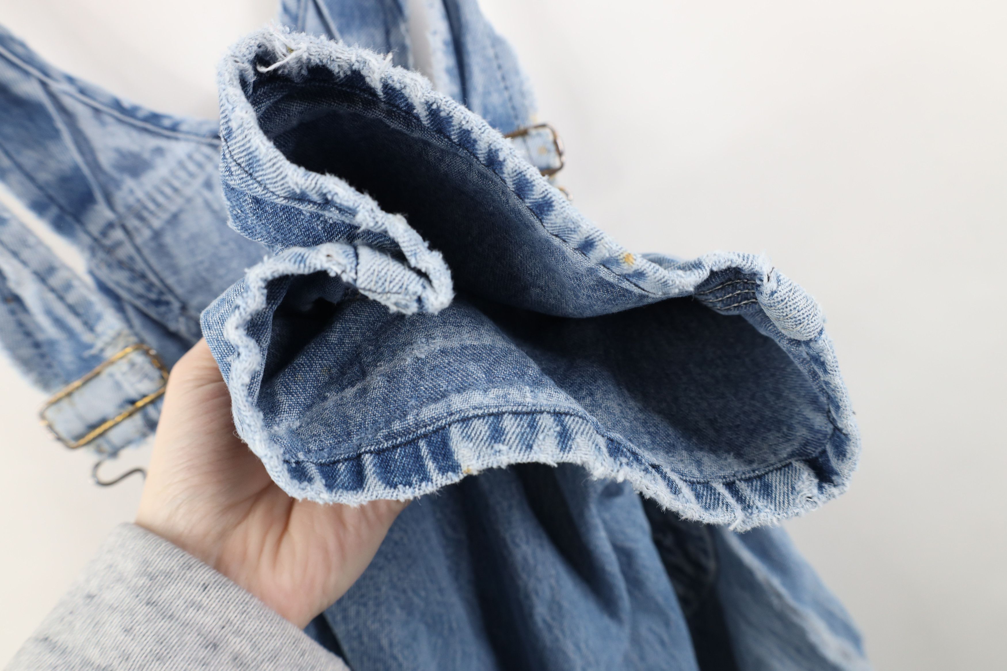Vintage Vintage 90s Y2K Streetwear Thrashed Wide Leg Denim Overalls Size US 42 / EU 58 - 13 Thumbnail