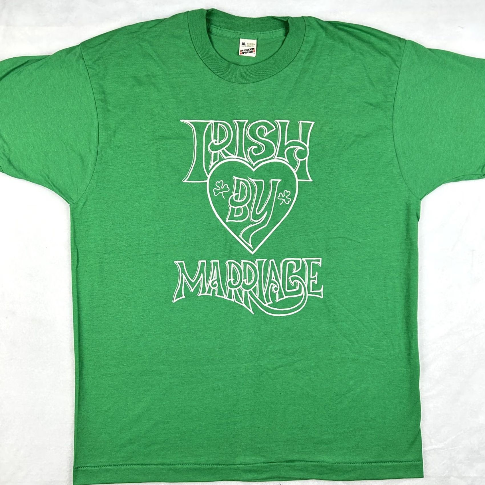 Vintage VINTAGE Irish by Marriage T-Shirt L Men's Green 80s St. Patrick’s Day Screen Stars Short Sleeve Cotton Blend Shirt Mens Size US L / EU 52-54 / 3 - 3 Thumbnail