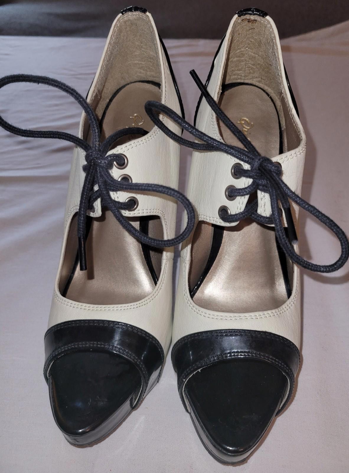 Designer Qupid women's size 7 two tone peep toe 5'' heels Size US 7 / IT 37 - 1 Thumbnail