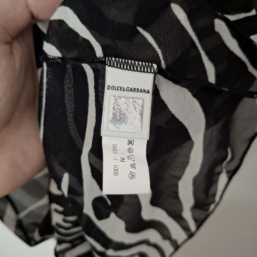 Dolce & Gabbana DOLCE & GABBANA Zebra Print Sheer Mesh Short Sleeved Top Size S / US 4 / IT 40 - 6 Thumbnail