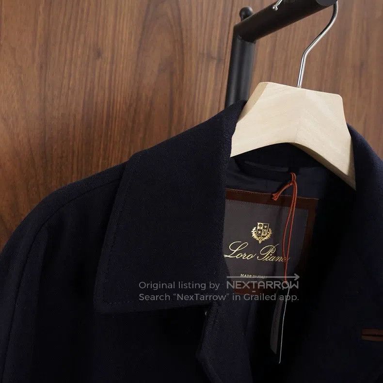 Loro Piana Loro Piana Men's trench coat, 100% cashmere navy blue Size US L / EU 52-54 / 3 - 4 Thumbnail