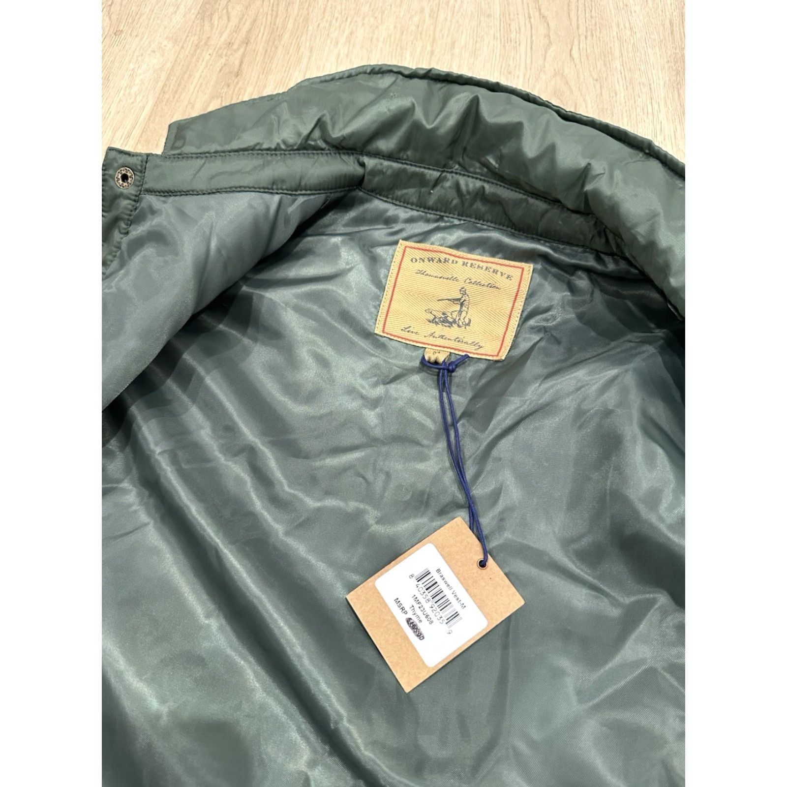 Vintage NWT Onward Reserve Braswell Vest Mens Medium Olive Green Quilted Nylon Snap Front Size US M / EU 48-50 / 2 - 5 Thumbnail