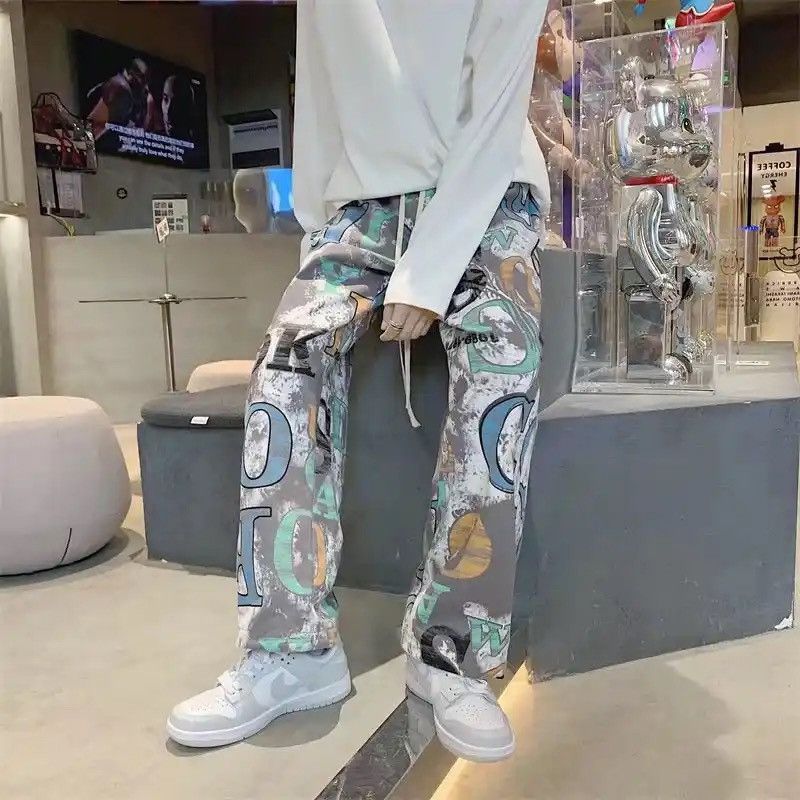 Vintage Y2K Streetwear USA Style Graffiti Loose Pants Size US 29 - 1 Thumbnail