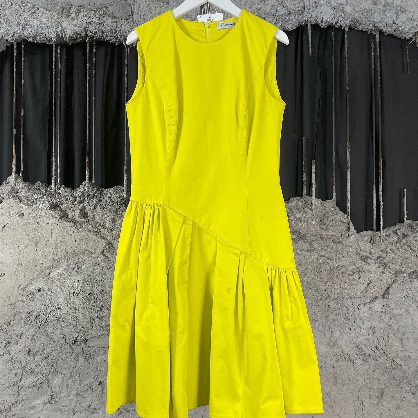 Dior Christian Dior Yellow Cotton Mini Dress Size 36 Size XS / US 0-2 / IT 36-38 - 1 Thumbnail