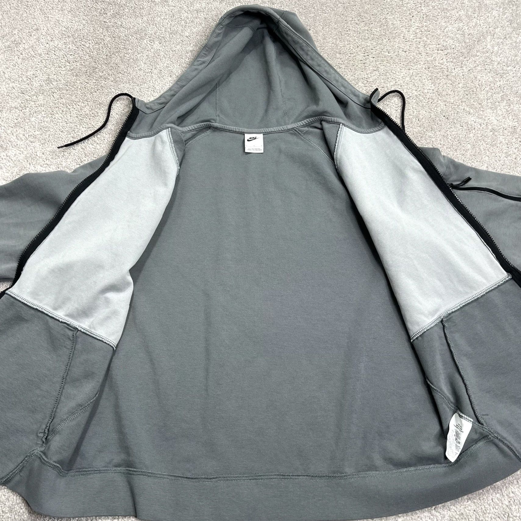 Nike Nike Hoodie Mens Large Gray Color Block Full Zip Sportswear Pockets Sweatshirt Size US L / EU 52-54 / 3 - 5 Thumbnail