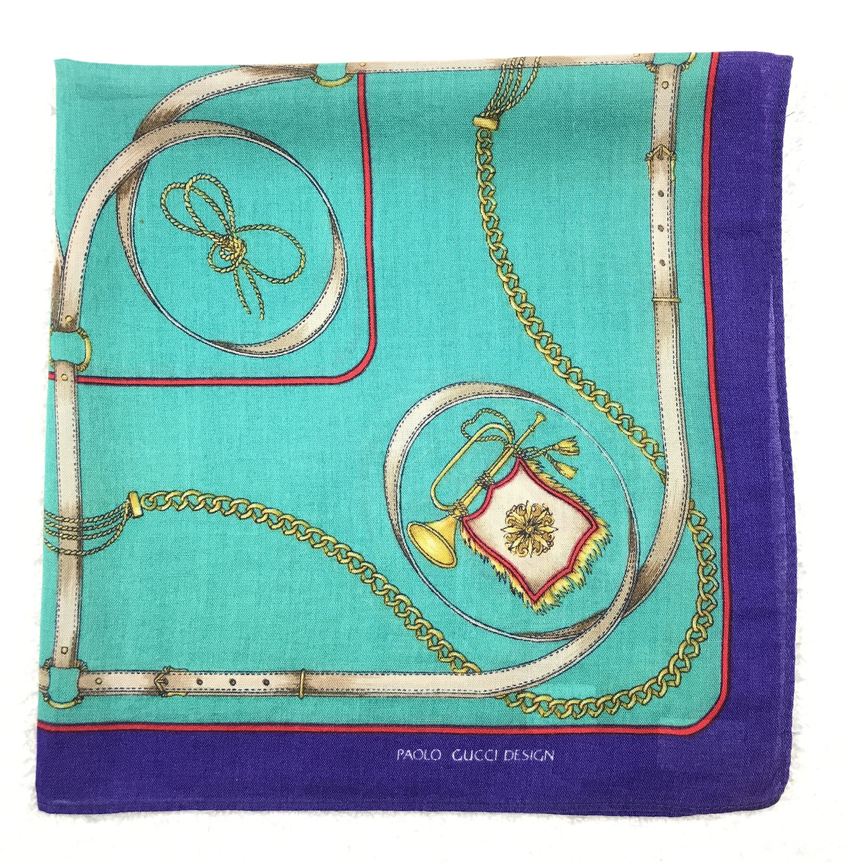 Paolo Gucci × Vintage Vintage Paolo Gucci Bandana Neckerchief Handkerchief Size ONE SIZE - 2 Thumbnail