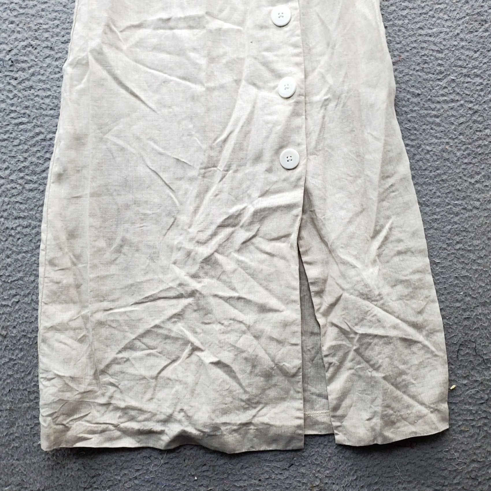 Vintage MNG Casual Maxi Dress Womens Size 2 Tan Waist Belt Button Front Front, Strap, Sleeveless, Square Neck, Long, Casual, 90s? Size XS / US 0-2 / IT 36-38 - 6 Thumbnail