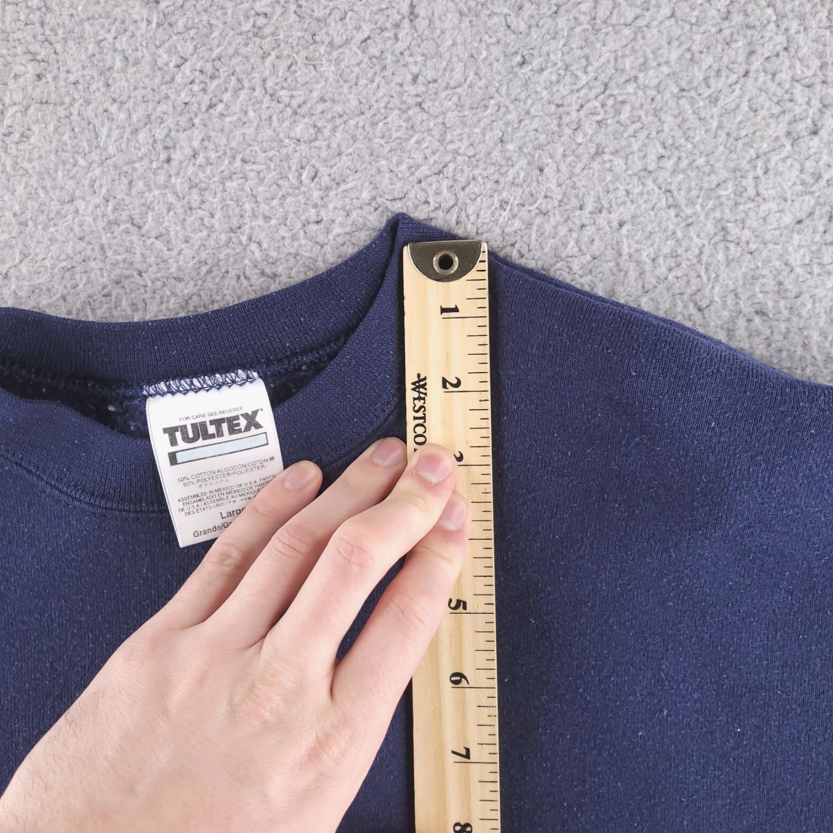 Tultex VINTAGE Tultex Sweatshirt Mens L Blue Pullover Crewneck United States USA Size US L / EU 52-54 / 3 - 7 Thumbnail