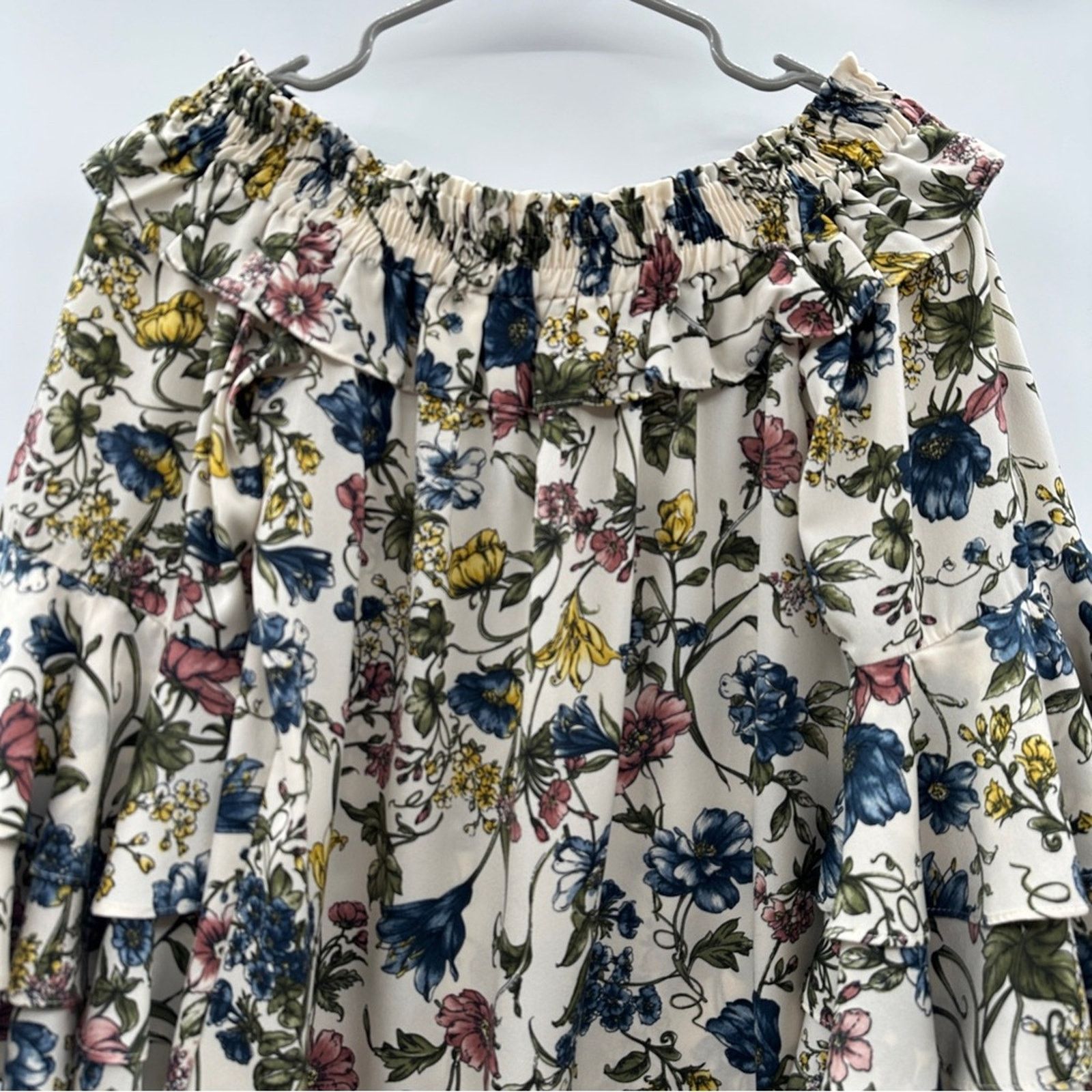 MISA Los Angeles MISA Amal Multicolor Floral Off Shoulder Ruffle Mini Dress Size XS / US 0-2 / IT 36-38 - 3 Thumbnail