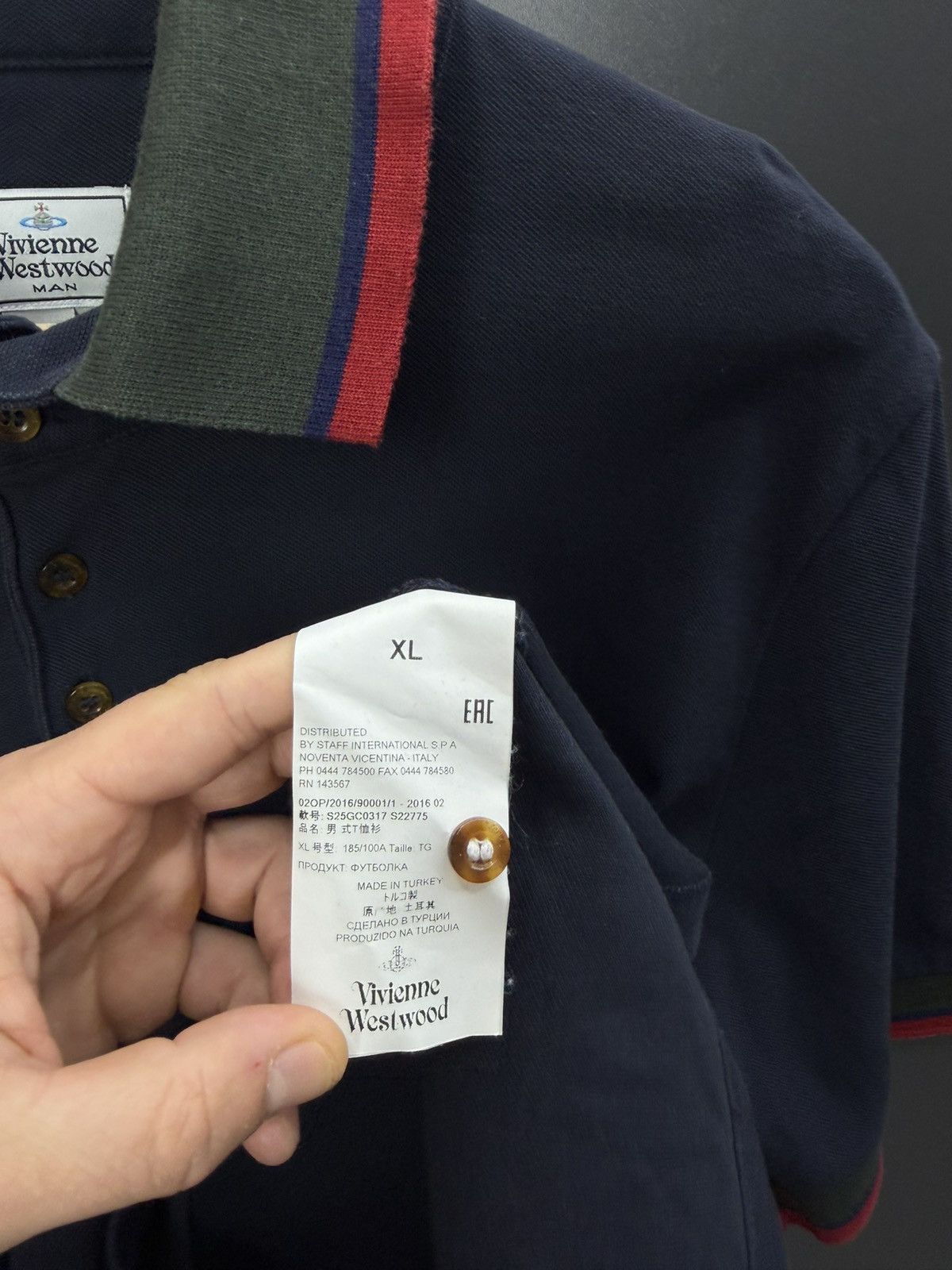 Vivienne Westwood Vivienne Westwood Man Polo Shirt Navy XL Orb Logo Size US XL / EU 56 / 4 - 12 Thumbnail