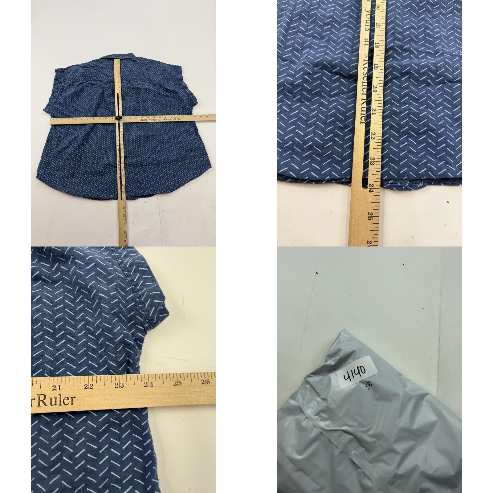 Eddie Bauer VINTAGE Eddie Bauer Shirt Womens XL Blue Geometric Print Button Front Cap Sleeve Top Size XL / US 12-14 / IT 48-50 - 8 Thumbnail