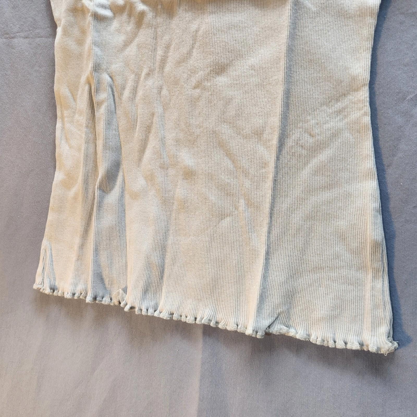 Designer Garnet Hill Lace Frill Edge Tank Light Gray Size Large NWOT Size L / US 10 / IT 46 - 3 Thumbnail