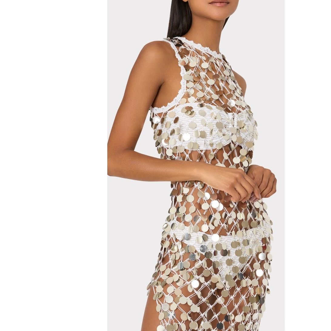 MILLY Milly Cabana sequin crochet midi dress cover up size P/S Size S / US 4 / IT 40 - 5 Thumbnail