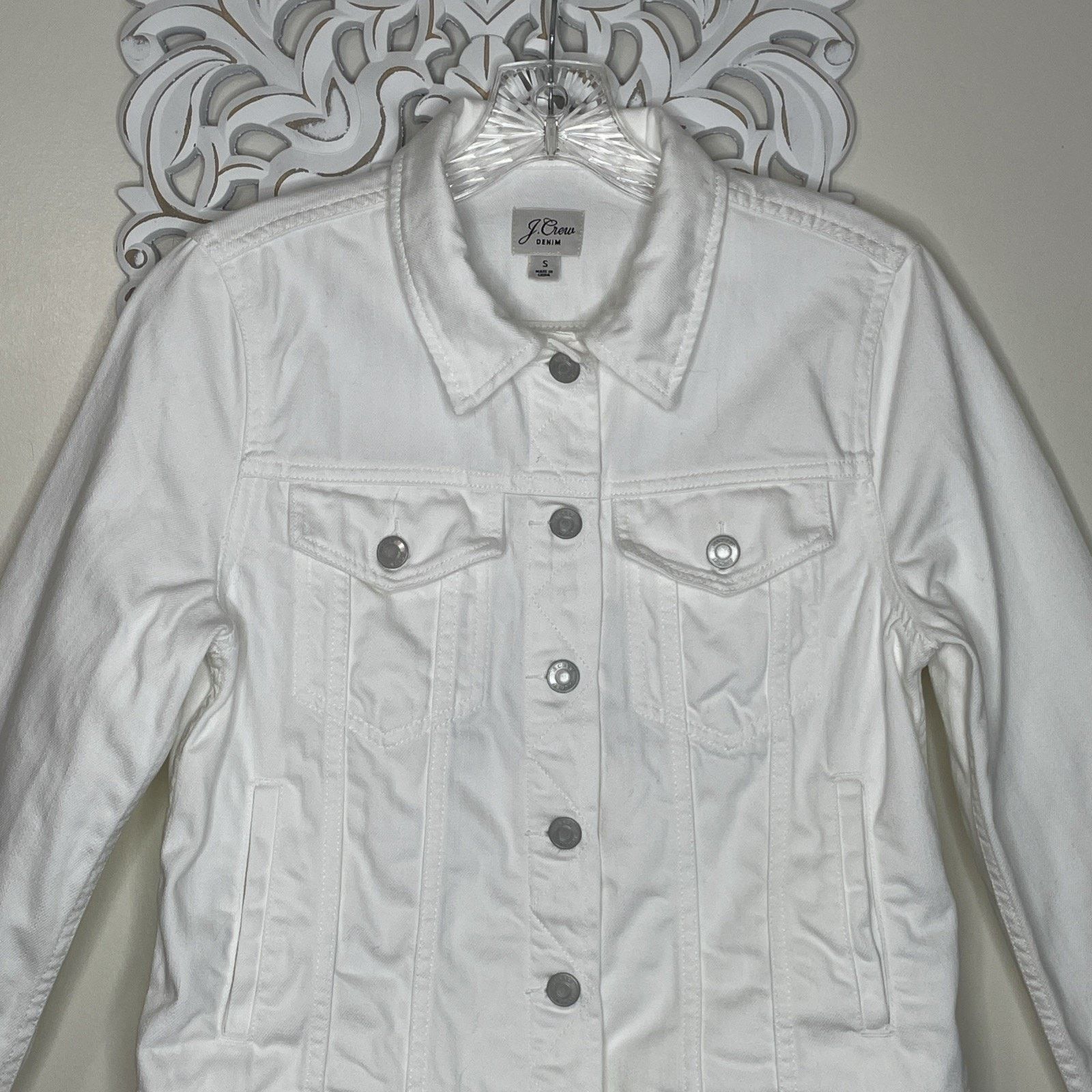 J.Crew J.CREW DENIM size S Jacket COTTON Long Sleeves WHITE Size S / US 4 / IT 40 - 2 Thumbnail