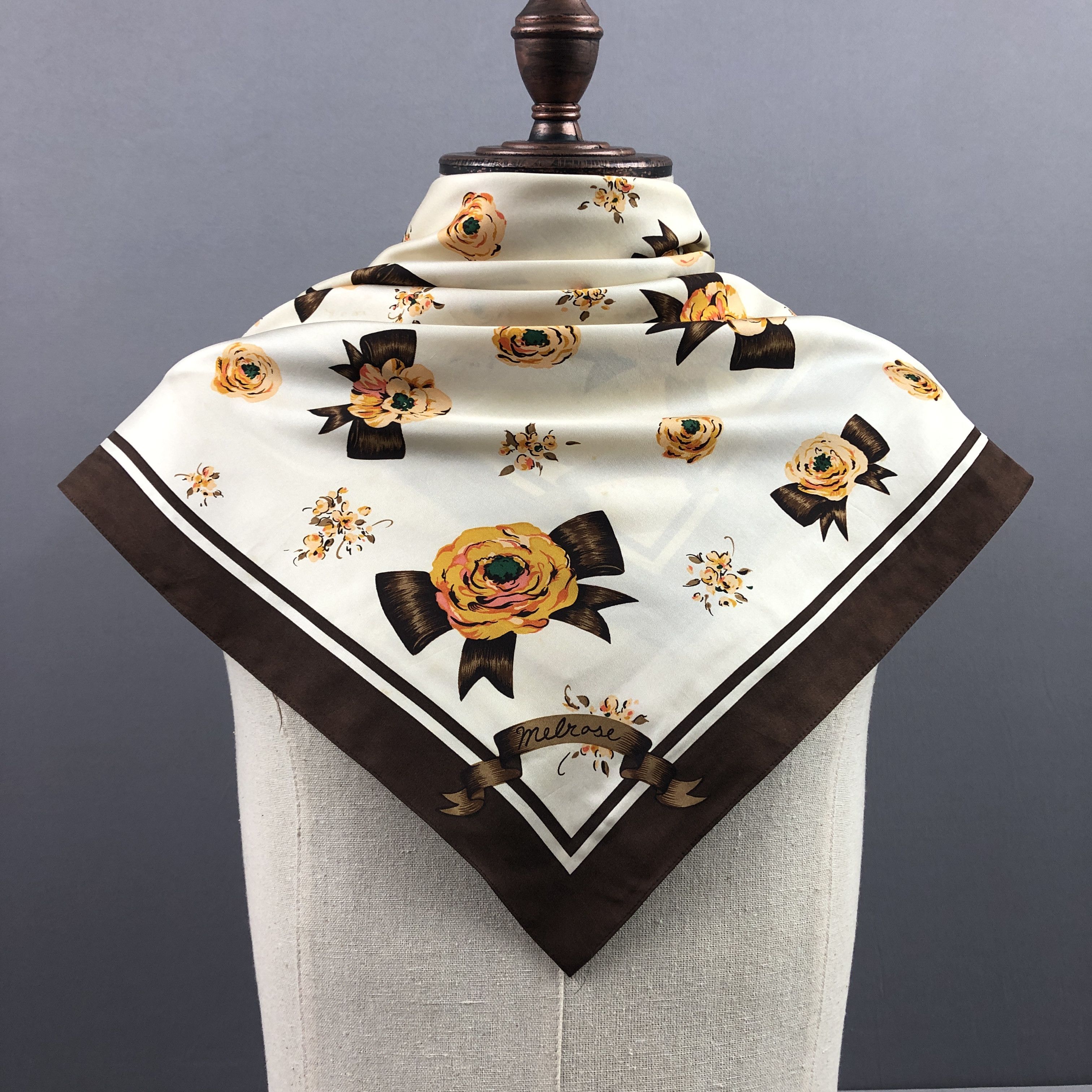 Japanese Brand Vintage Melrose SILK Scarf Twill Stole Wraps Scarves Size ONE SIZE - 2 Thumbnail