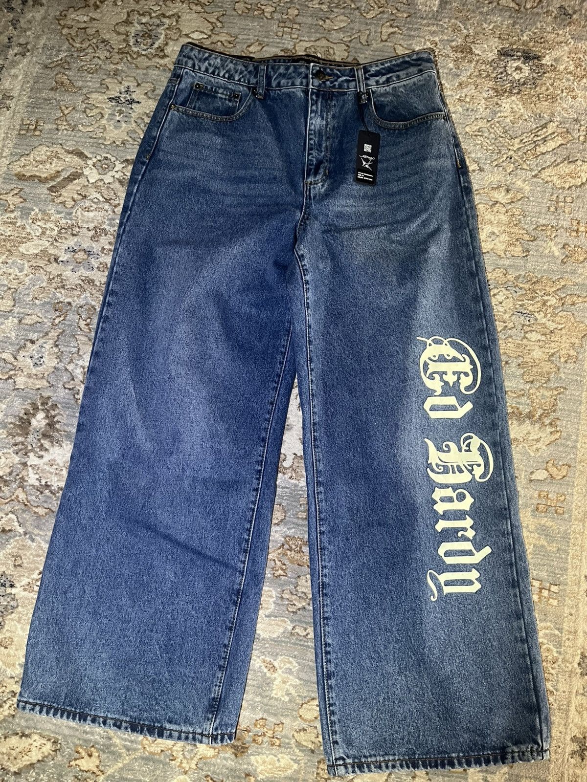 Ed Hardy ED HARDY BAGGY GRAPHIC BUCKLE BACK JEANS 34x32 NWT Size US 34 / EU 50 - 1 Thumbnail