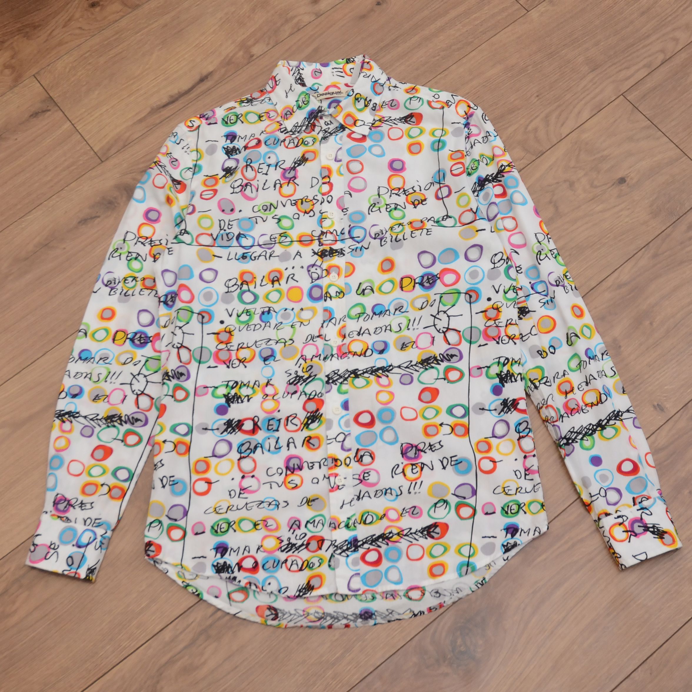 Desigual Desigual Size S Colorful Shirt Regular White Multicolors Size US S / EU 44-46 / 1 - 5 Thumbnail