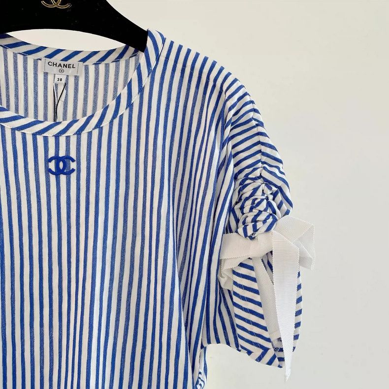 Chanel Chanel Blue and white striped knitted dress Size XS / US 0-2 / IT 36-38 - 3 Thumbnail