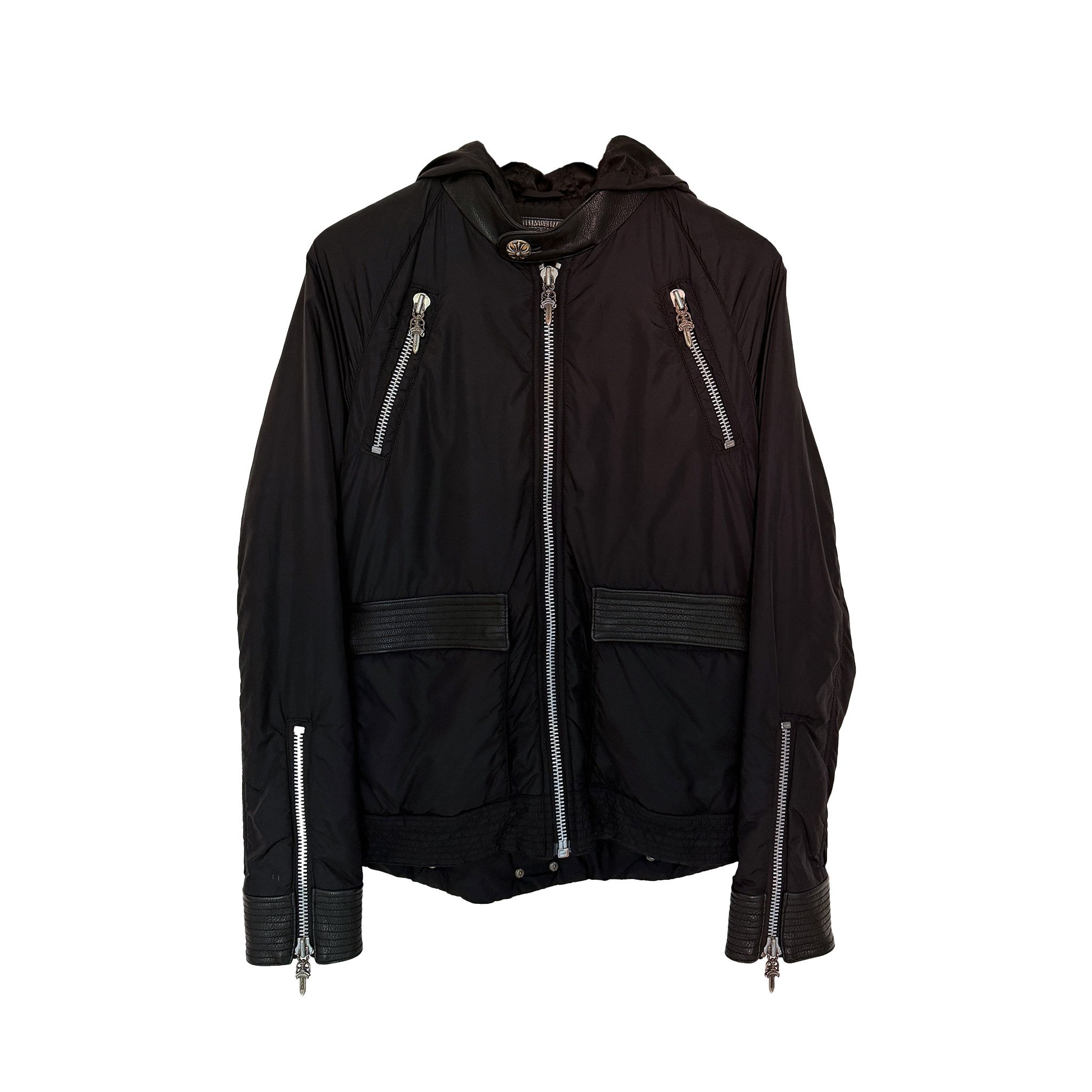 Chrome Hearts CHROME HEARTS FLEUR HARDWARE RAIN COAT NYLON LEATHER RARE Grailed