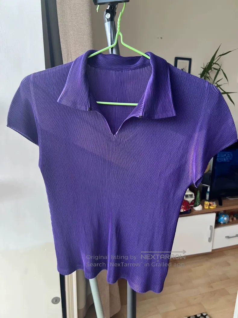 Issey Miyake Issey Miyake Purple Fine Pleated Top Size L / US 10 / IT 46 - 2 Thumbnail