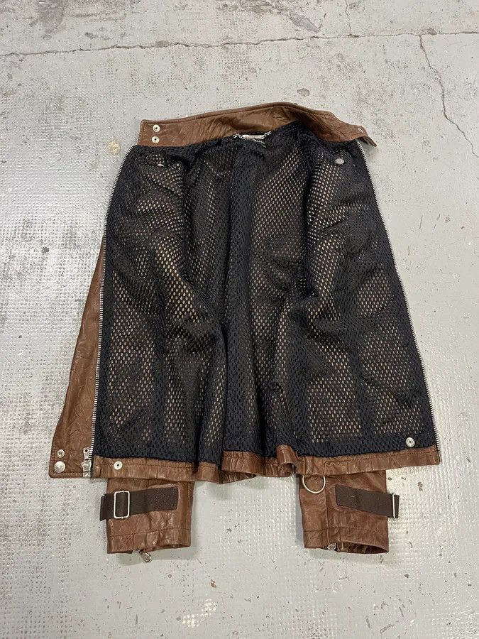 Dolce & Gabbana SS2004 Dolce & Gabbana Brown Multi-Zip Biker Leather Jacket Size US XS / EU 42 / 0 - 11 Thumbnail