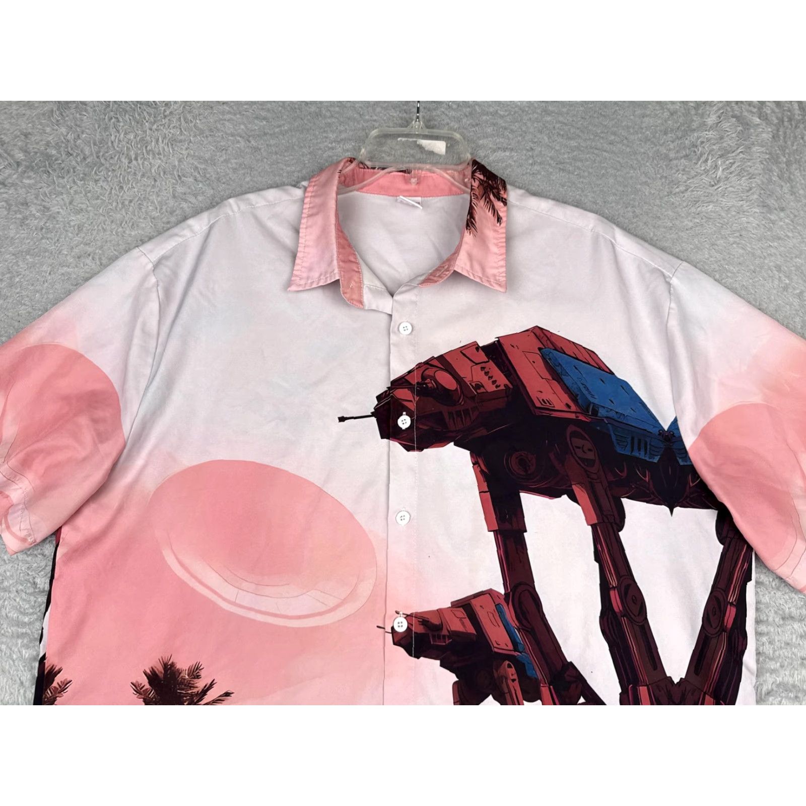 Star Wars HOO Shirt Mens 2XL Multicolor Short Sleeve Hawaiian Button Up Star Wars AT-AT Size US XXL / EU 58 / 5 - 4 Thumbnail