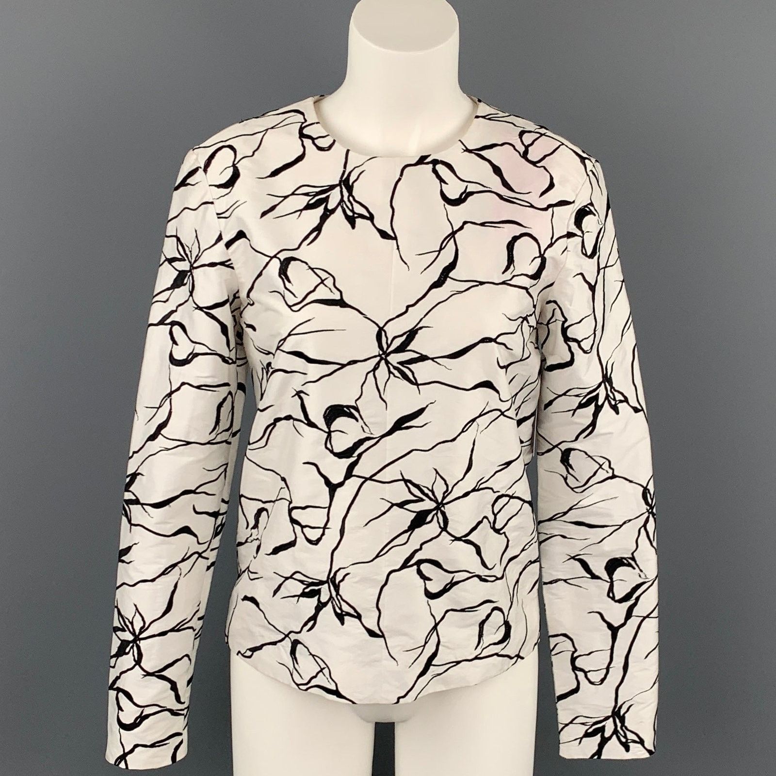 Manish Arora MANISH ARORA Size S White & Black Silk Dress Top Size S / US 4 / IT 40 - 1 Thumbnail