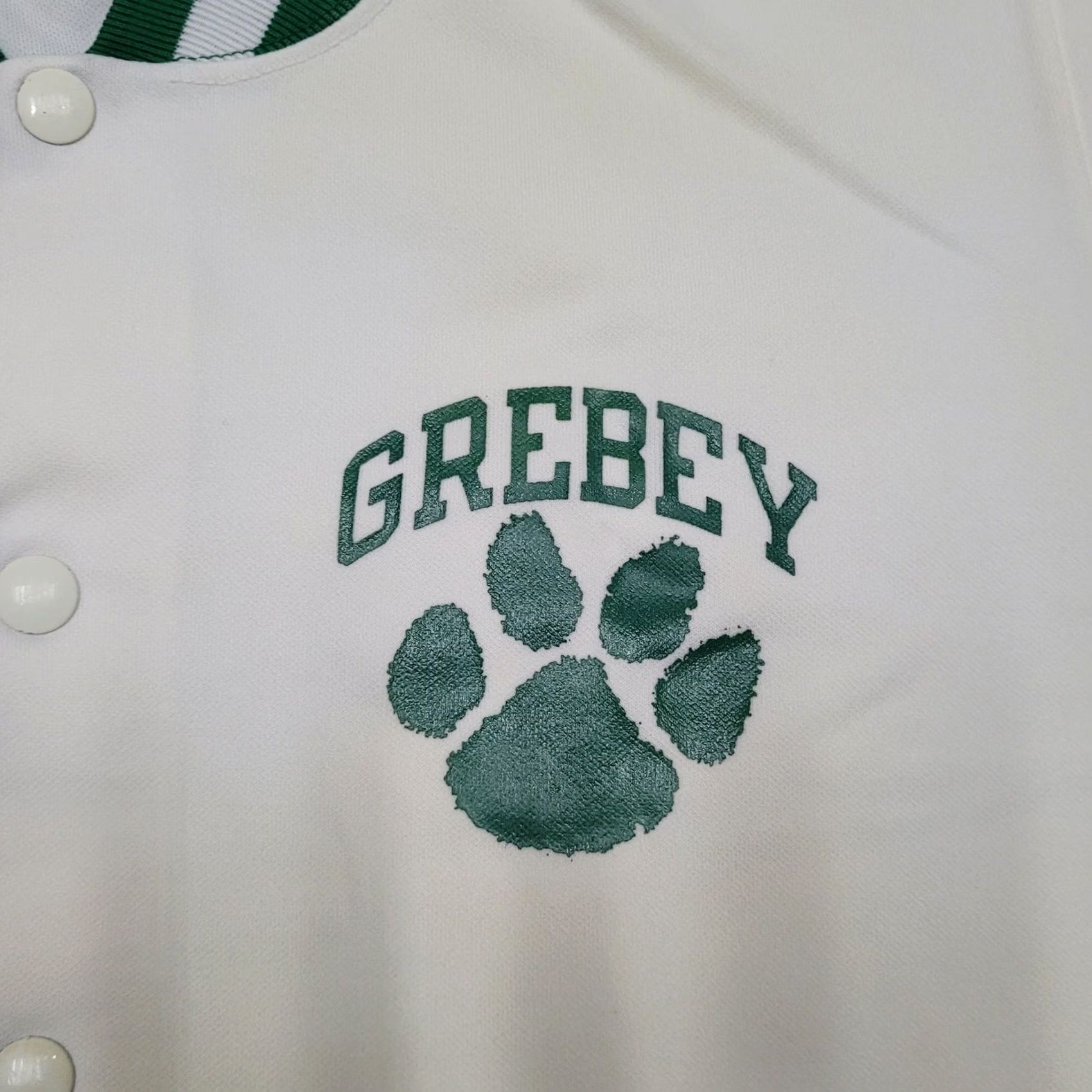 Champion VINTAGE Champion Basketball Warm-Up Jacket Shirt Mens Medium Nylon Short Sleeve Cropped Snap Green White 80s 70s Boxy Ringer Style Tennis Size US 31 - 2 Thumbnail