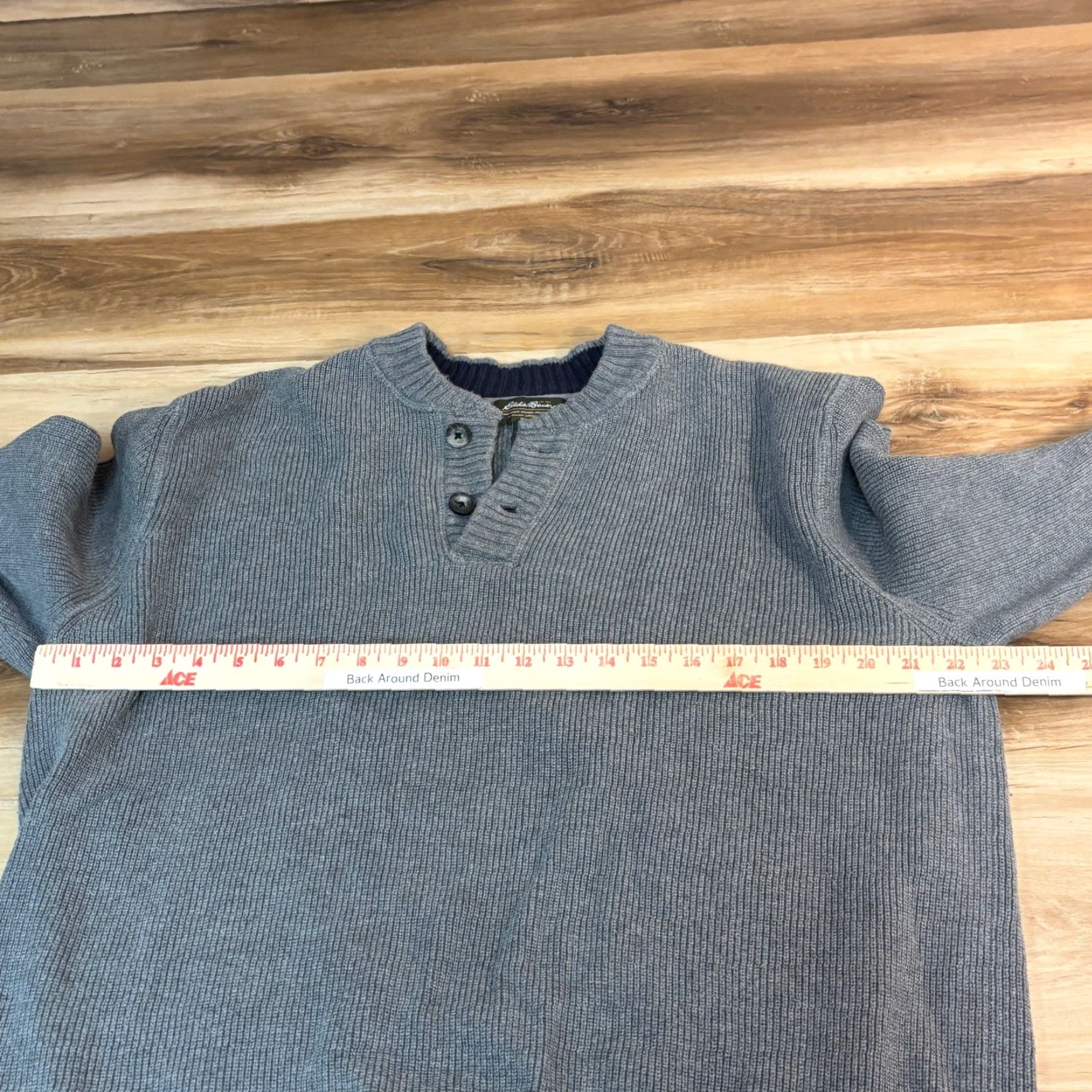 Eddie Bauer VINTAGE Eddie Bauer Sweater Mens XL Gray Ribbed Cotton Henley Y2K Size US XL / EU 56 / 4 - 4 Thumbnail