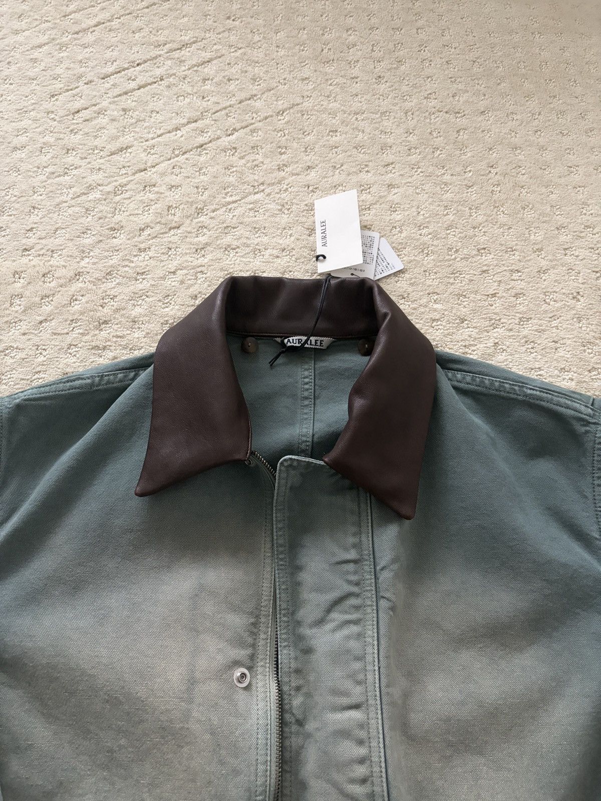 Auralee Auralee Organic Cotton Duck Blouson Ash Green Size US M / EU 48-50 / 2 - 2 Thumbnail