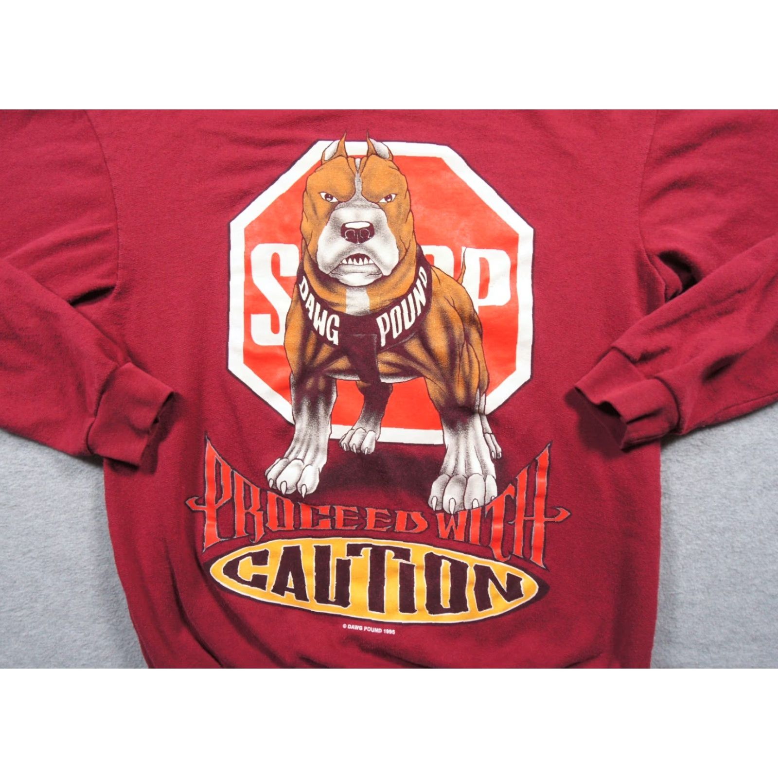 Vintage VINTAGE Dawg Pound Sweatshirt Mens M Red Crewneck 90s Pitbull Dog Sweater Shirt Size US M / EU 48-50 / 2 - 2 Thumbnail