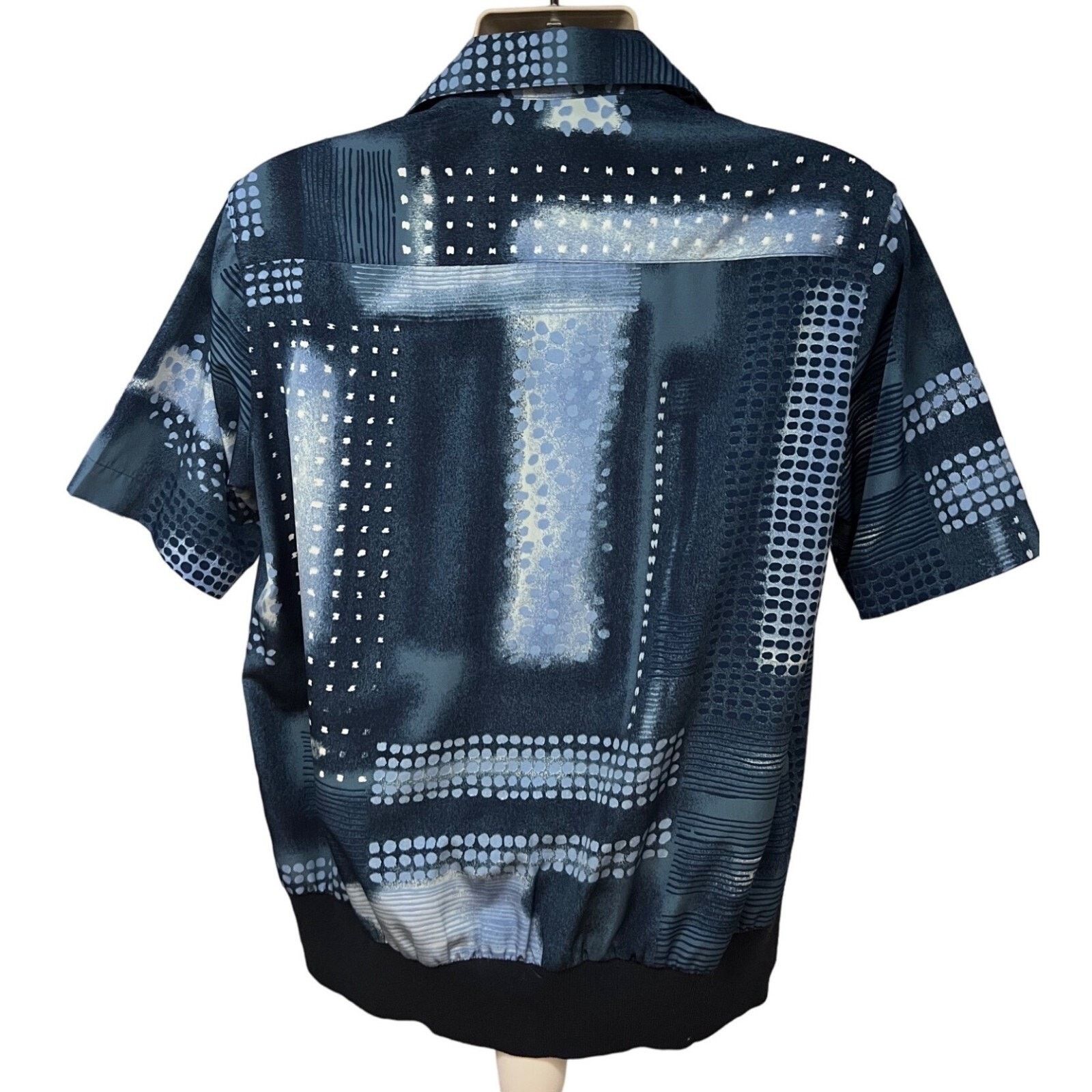 Vintage D'Accord Vintage 70s Disco Blue Pullover Shirt Medium Pocket Size US M / EU 48-50 / 2 - 2 Thumbnail