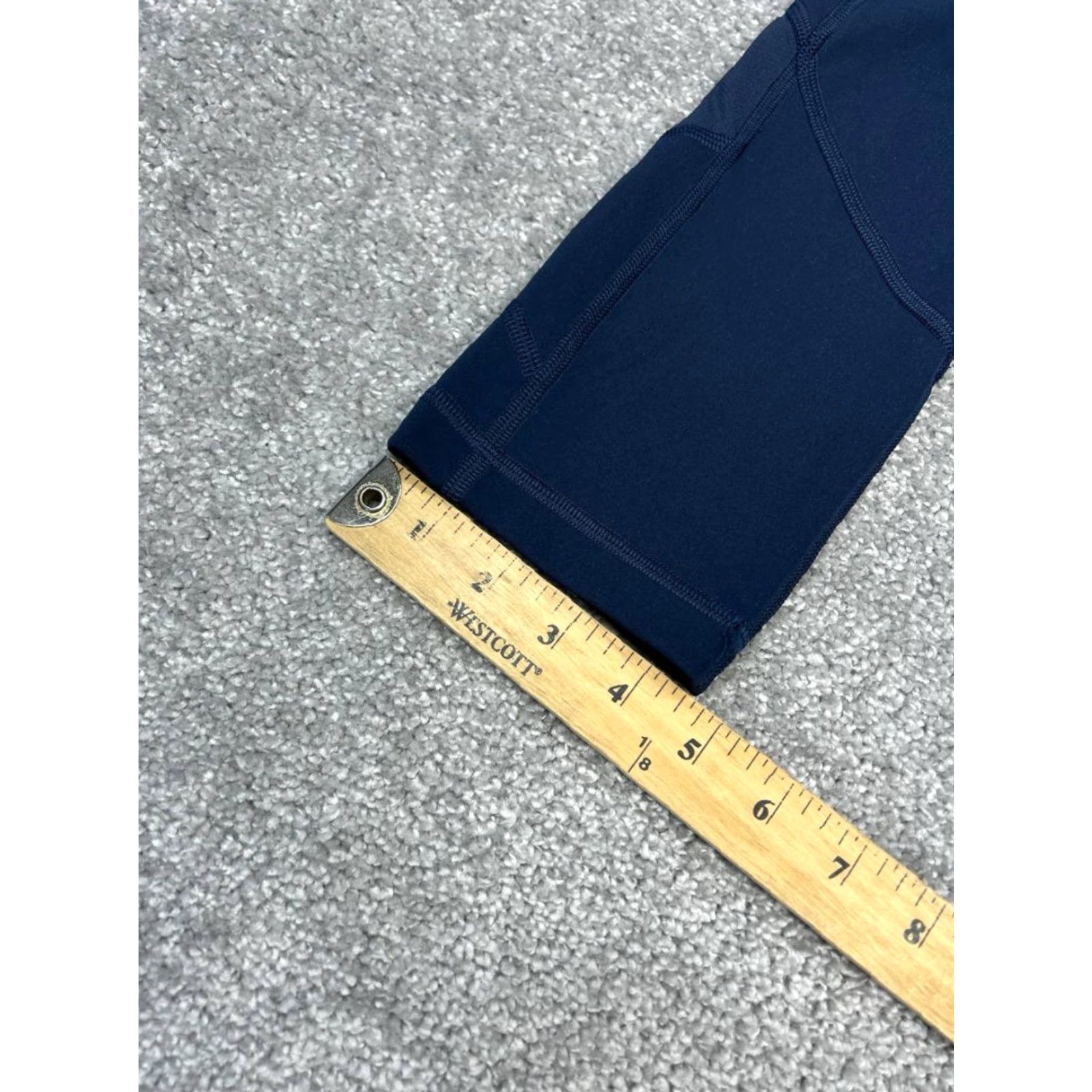 Lululemon Lululemon Pace Rival HR Cropped Leggings Womens 4 Blue Logo Mid Rise Yoga 22” Size 27" / US 4 / IT 40 - 4 Thumbnail