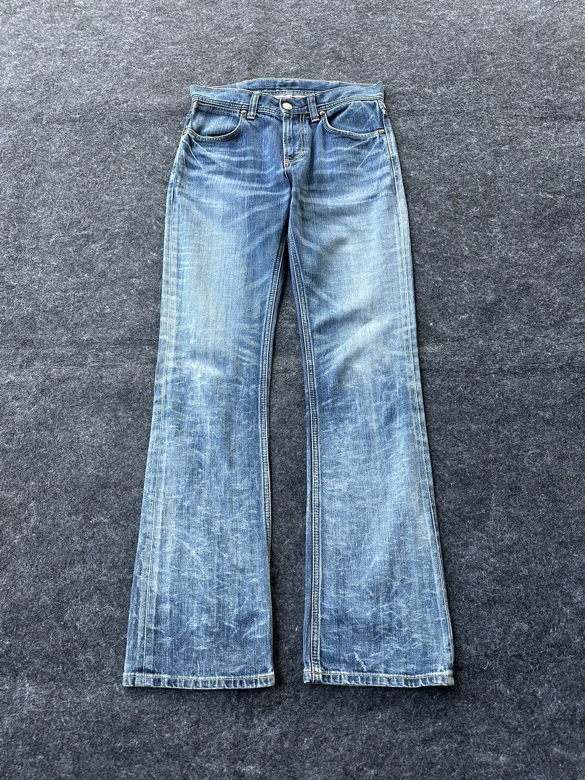 Wrangler Wrangler Flare Faded Washed Vintage Denim D356 Size US 29 - 1 Thumbnail