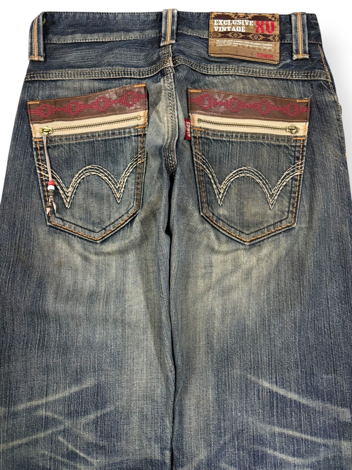 Edwin Vintage Edwin XV Mud Wash Baggy Distressed Grunge Jeans Size US 31 - 10 Thumbnail